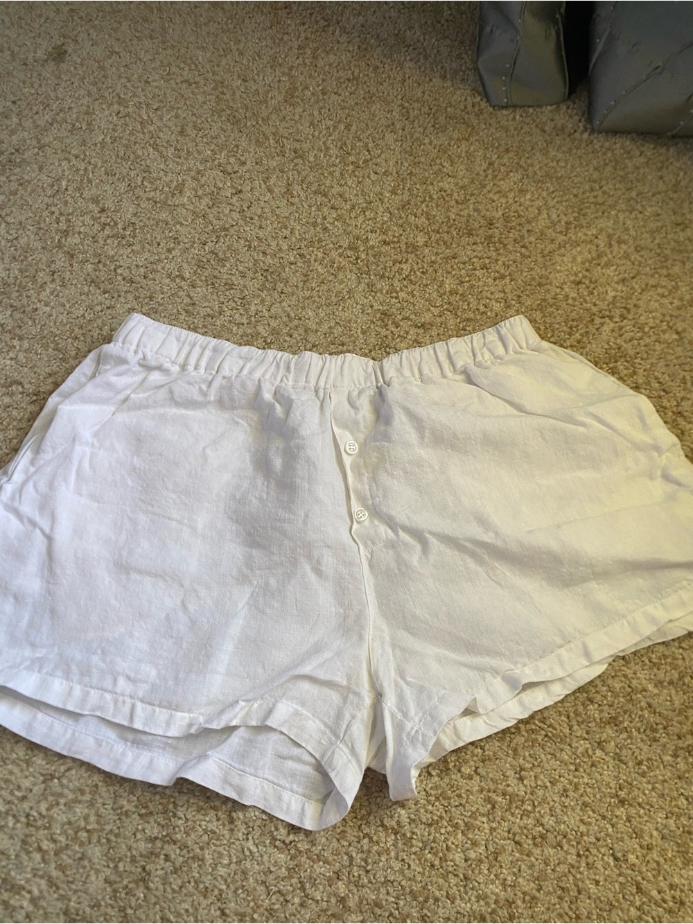 Parke white linen shorts